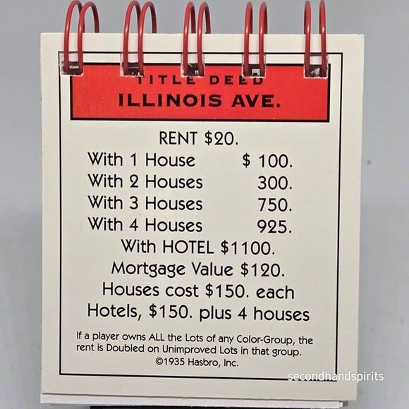 Hand-Assembled Monopoly-Themed Mini Journal -Illinois Ave - Picture 1 of 1